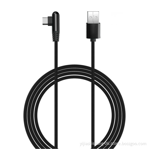 Yijiashishang Factory Data Line High Quality Nylon Usb Cable Right Angle Usb Charging Cable for Mobile Phone